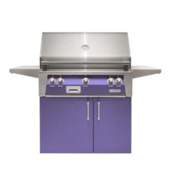 Alfresco Luxury 30" Blue Lilac Gloss Standard Liquid Propane Grill And Cart - 2 Burner