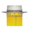 Alfresco Luxury 36" Traffic Yellow Gloss Standard Liquid Propane Grill And Cart - 3 Burner