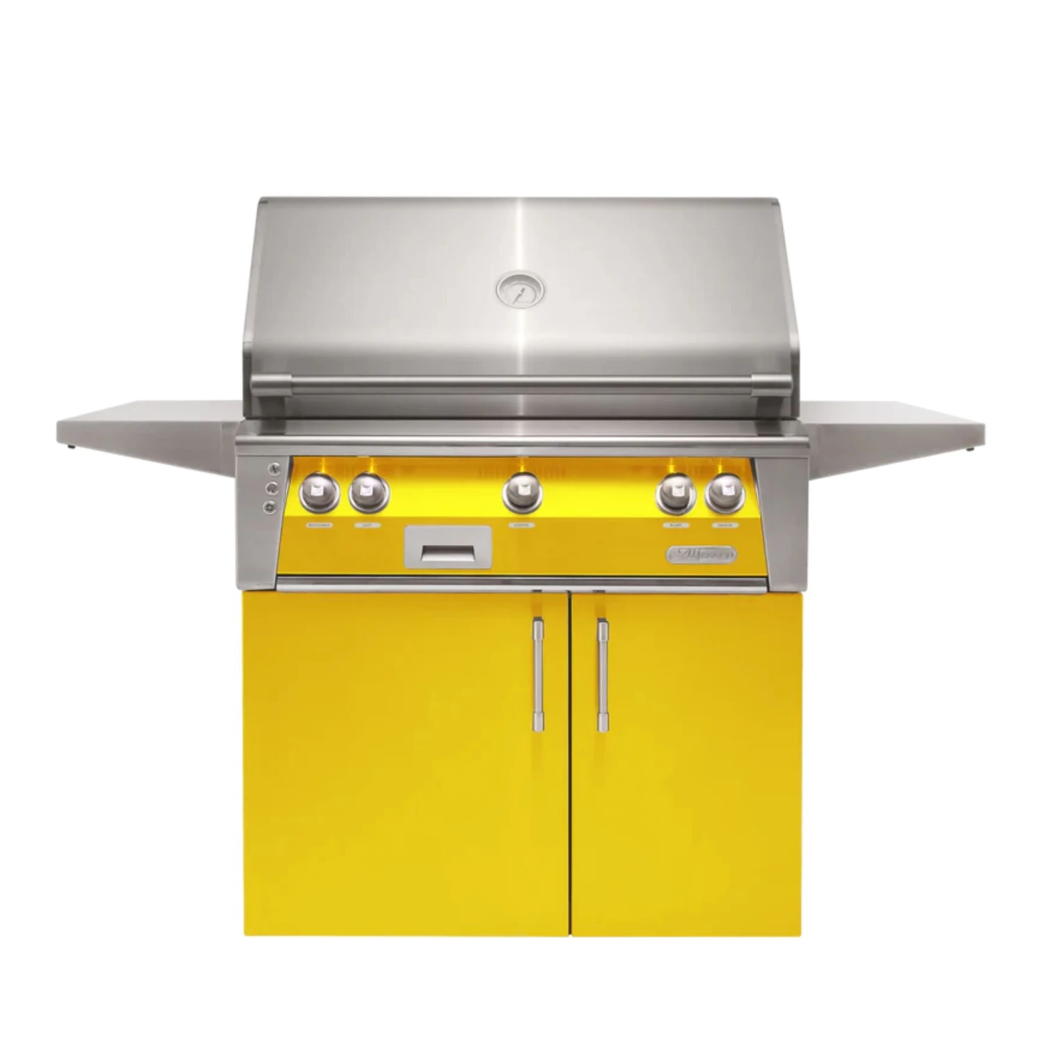 Alfresco Luxury 36" Traffic Yellow Gloss Standard Liquid Propane Grill And Cart - 3 Burner 1 Alfresco Luxury 36" Traffic Yellow Gloss Standard Liquid Propane Grill And Cart - 3 Burner