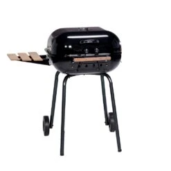 Americana Black Swinger Charcoal Grill With Side Table