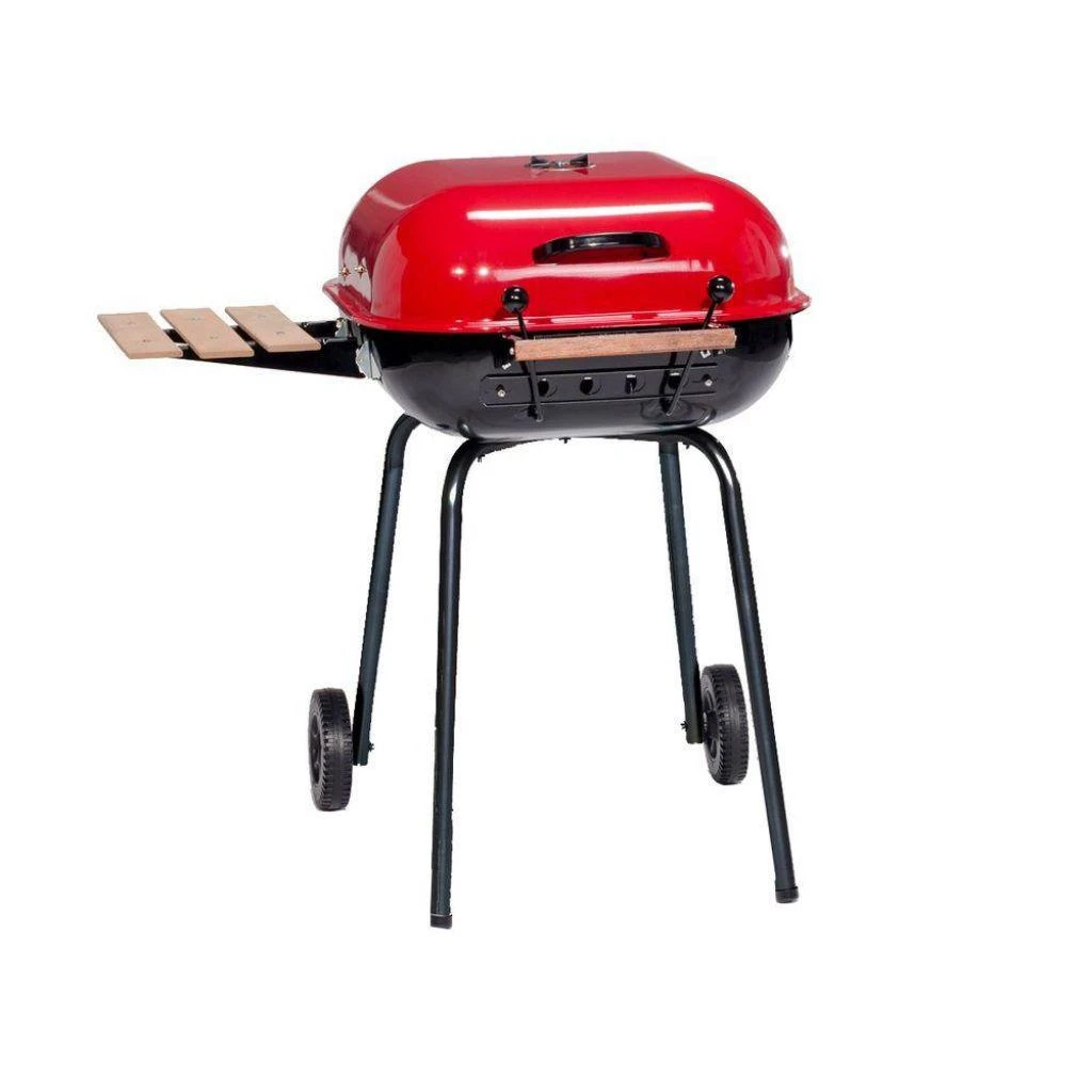 Americana Red Swinger Charcoal Grill With Side Table 1 Americana Red Swinger Charcoal Grill With Side Table