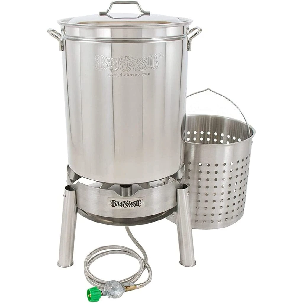 Bayou Classic 62-Quart Stainless Steel Outdoor Propane Gas Boil/Steam Cooker Kit 1 Bayou Classic 62-Quart Stainless Steel Outdoor Propane Gas Boil/Steam Cooker Kit