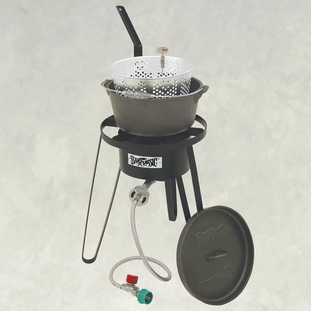 Bayou Classic 8-Quart Cast Aluminum Outdoor Propane Gas Fish Cooker 2 Bayou Classic 8-Quart Cast Aluminum Outdoor Propane Gas Fish Cooker - Image 2