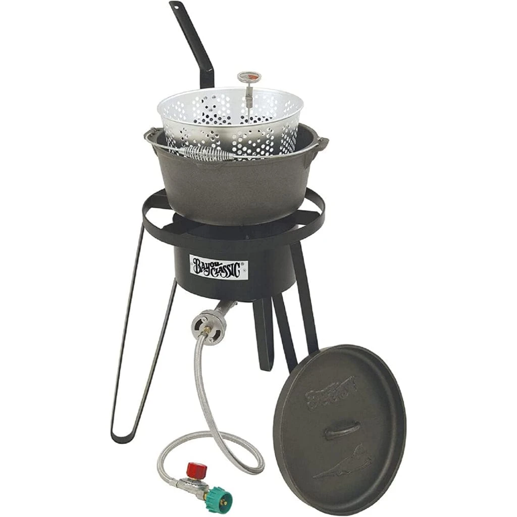 Bayou Classic 8-Quart Cast Aluminum Outdoor Propane Gas Fish Cooker 1 Bayou Classic 8-Quart Cast Aluminum Outdoor Propane Gas Fish Cooker