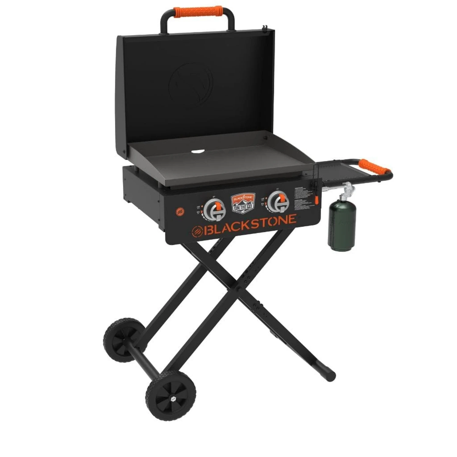 Blackstone 22" On The Go Propane Gas Scissor Cart Griddle With Hood 1 Blackstone 22" On The Go Propane Gas Scissor Cart Griddle With Hood