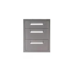 Bonfire Outdoor 17" Stainless Steel Vertical Triple Drawer