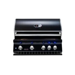 Bonfire Outdoor 34" Black Stainless Steel 4-Burner Built-In Natural Gas Grill With Infrared Rear Burner