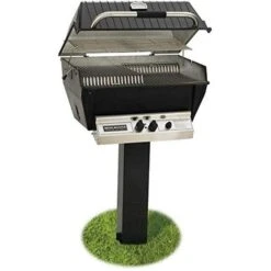 Broilmaster P3X Premium Propane Gas Grill With 48" Black Painted Steel In-Ground Post