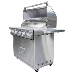 Buck Grill 5-Burner 40" Freestanding Natural Gas Grill With Portable Cart -Grill Collection Buck Grill 5 Burner 40 Freestanding Natural Gas Grill With Portable Cart 4