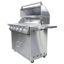 Buck Grill 5-Burner 40" Freestanding Propane Grill With Portable Cart -Grill Collection Buck Grill 5 Burner 40 Freestanding Propane Grill With Portable Cart 4