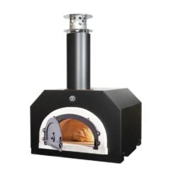 Chicago Brick Oven CBO-750 38" X 28" Cooking Surface, Preassembled Wood Fired Countertop Pizza Oven With Solar Black Hood