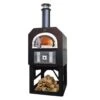 Chicago Brick Oven CBO-750 38" X 28" Hybrid Wood/Natural Gas Pizza Oven With Copper Vein Hood & Black Base Stand (Commercial)