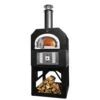 Chicago Brick Oven CBO-750 38" X 28" Hybrid Wood/Natural Gas Pizza Oven With Solar Black Hood & Black Base Stand (Commercial)