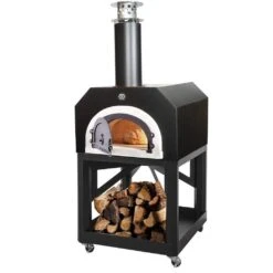Chicago Brick Oven CBO-750 38" X 28" Wood Fired Mobile Pizza Oven With Solar Black Hood