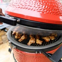 Kamado Joe 18" Red Classic Joe II Ceramic Kamado Charcoal Grill With Cart -Grill Collection Kamado Joe 18 Red Classic Joe II Ceramic Kamado Charcoal Grill with Cart 11