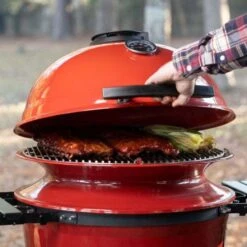 Kamado Joe 22" Red Kettle Joe Charcoal Kettle Grill -Grill Collection Kamado Joe 22 Red Kettle Joe Charcoal Kettle Grill 5