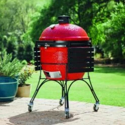 Kamado Joe 24" Red Big Joe II Ceramic Kamado Charcoal Grill With Cart -Grill Collection Kamado Joe 24 Red Big Joe II Ceramic Kamado Charcoal Grill with Cart 4