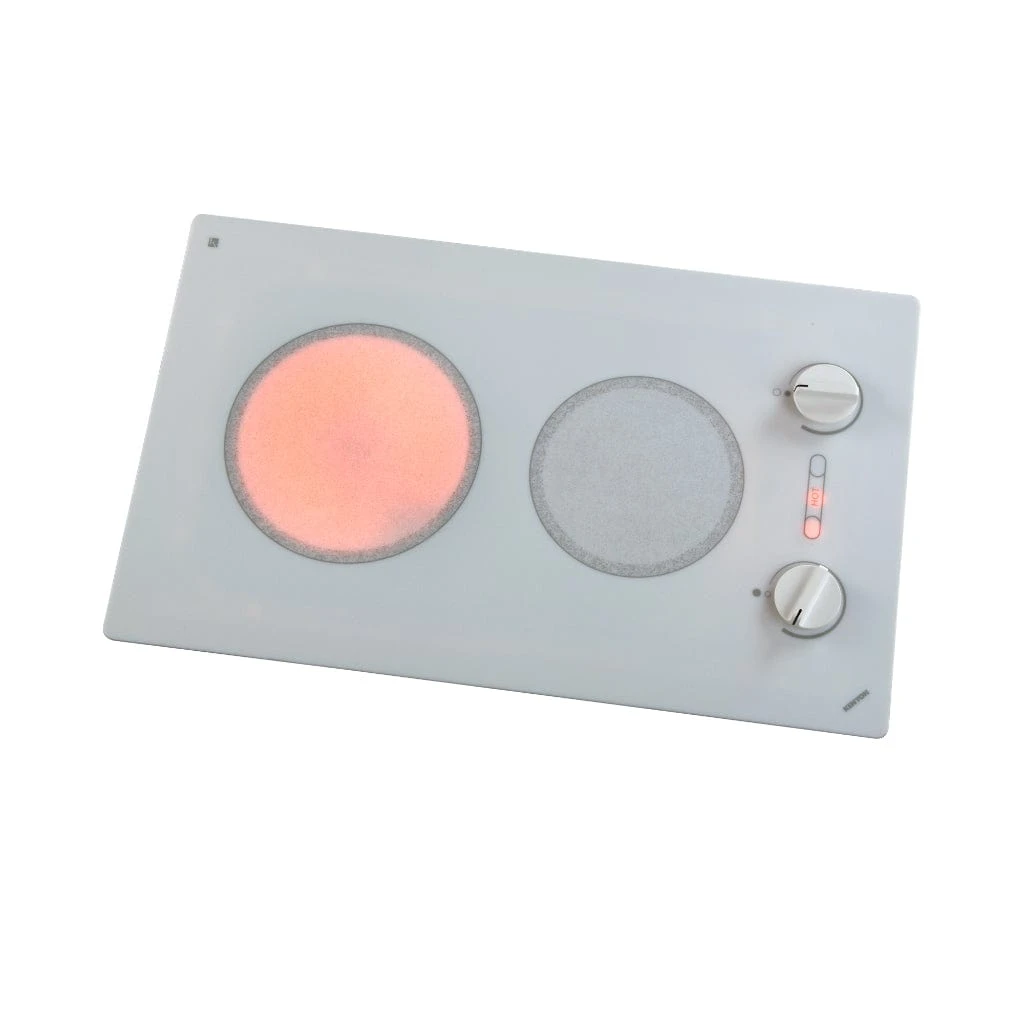 Kenyon Alpine 24" 2-Burner White 120V Large Electric Cooktop With Knob Control 2 Kenyon Alpine 24" 2-Burner White 120V Large Electric Cooktop With Knob Control - Image 2