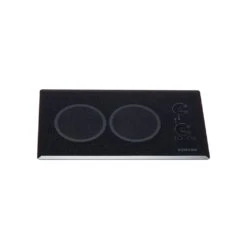 Kenyon Lite-Touch Q 21" 2-Burner Black 208V Small Portrait-Mount Electric Cooktop With Touch Control