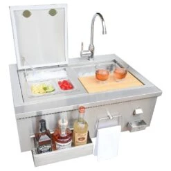 Kokomo Grills 30" Built-in Bartender Cocktail Station With Sink Bottle Opener And Ice Chest