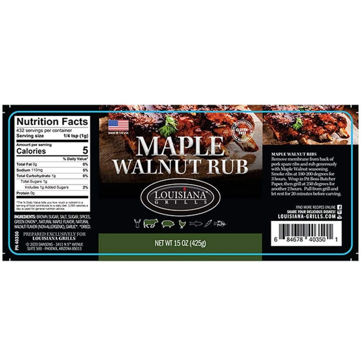 Louisiana Grills 15 Oz Maple Walnut Rub 2 Louisiana Grills 15 Oz Maple Walnut Rub - Image 2