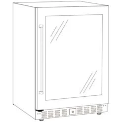 MHP 24” Built-In Or Portable Outdoor Rated Stainless Steel/Glass Door Refrigerator
