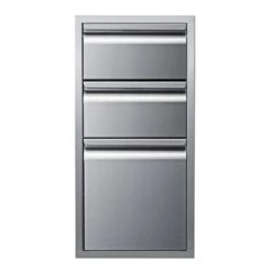 Memphis 15" Triple Access Stainless Steel Drawer Stack