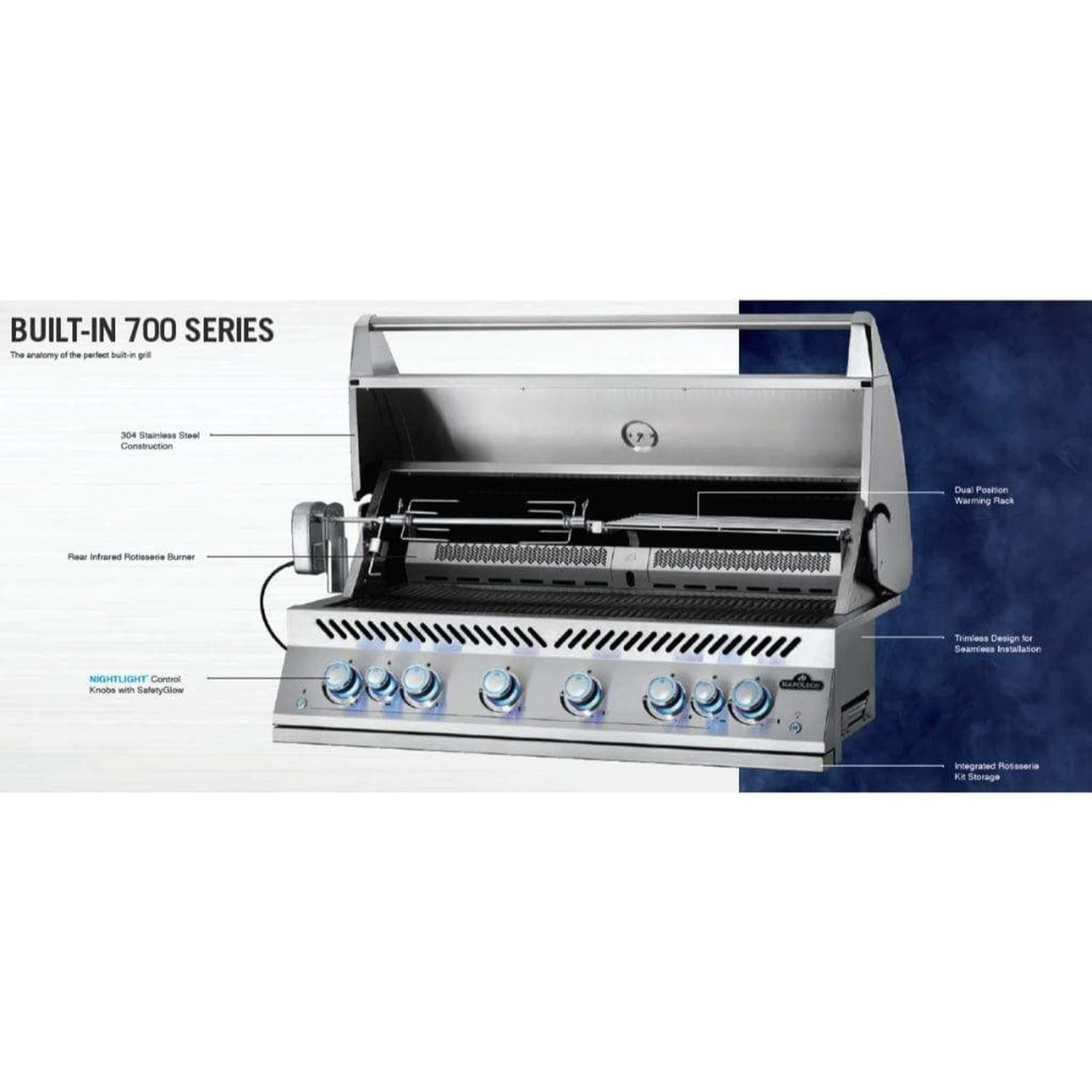 Napoleon 44" Built-in 700 Series Gas Grill With Dual Infrared Rear Burners 13 Napoleon 44" Built-in 700 Series Gas Grill With Dual Infrared Rear Burners - Image 13