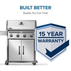 Napoleon Rogue 525 57" 4-Burner Stainless Steel Freestanding Natural Gas Grill -Grill Collection Napoleon Rogue 525 57 4 Burner Stainless Steel Freestanding Natural Gas Grill 12 1