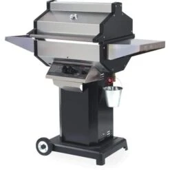 Phoenix Grills 52" Stainless Steel 2-Burner Liquid Propane Gas Grill On Black Aluminum Pedestal Cart