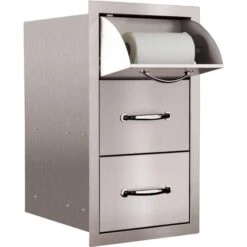 Summerset 17" Stainless Steel Vertical 2-Drawer & Paper Towel Holder Combo -Grill Collection Summerset 17 Stainless Steel Vertical 2 Drawer Paper Towel Holder Combo 6