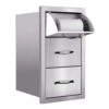 Summerset 17" Stainless Steel Vertical 2-Drawer & Paper Towel Holder Combo With Masonry Frame Return