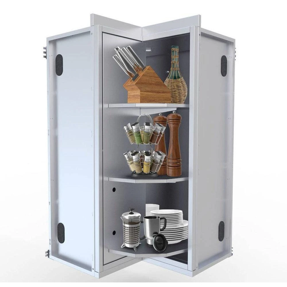Sunstone 12" X 12" Stainless Steel Full Height 360 Swivel Door Corner Cabinet W/Three Shelves 2 Sunstone 12" X 12" Stainless Steel Full Height 360 Swivel Door Corner Cabinet W/Three Shelves - Image 2