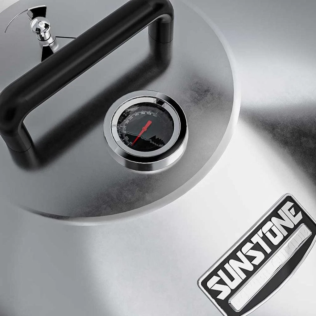 Sunstone 24" Diameter Stainless Steel Large Hood With Exhaust/Temperature Gauge And Sturdy Handle 3 Sunstone 24" Diameter Stainless Steel Large Hood With Exhaust/Temperature Gauge And Sturdy Handle - Image 3