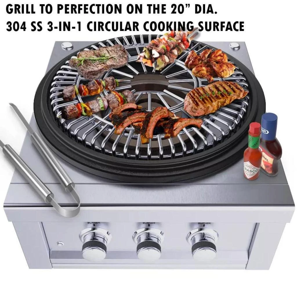 Sunstone 24" Stainless Steel Power Cirque Propane Burner With Flat-Top Griller 3 Sunstone 24" Stainless Steel Power Cirque Propane Burner With Flat-Top Griller - Image 3