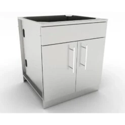 Sunstone 30" Stainless Steel Double Door Base Cabinet W/Shelf & Reversible Top Drawer