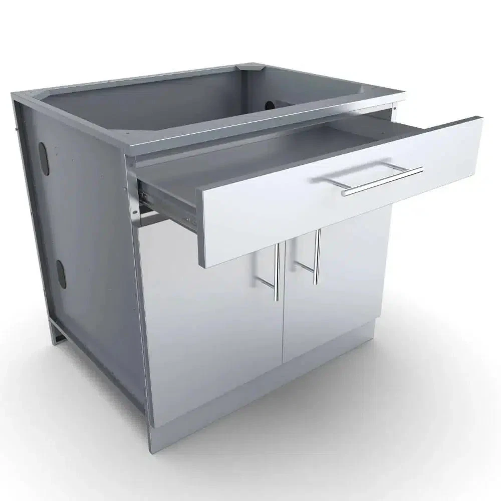 Sunstone 36" Stainless Steel Double Door Base Cabinet W/Shelf & Reversible Top Drawer 2 Sunstone 36" Stainless Steel Double Door Base Cabinet W/Shelf & Reversible Top Drawer - Image 2