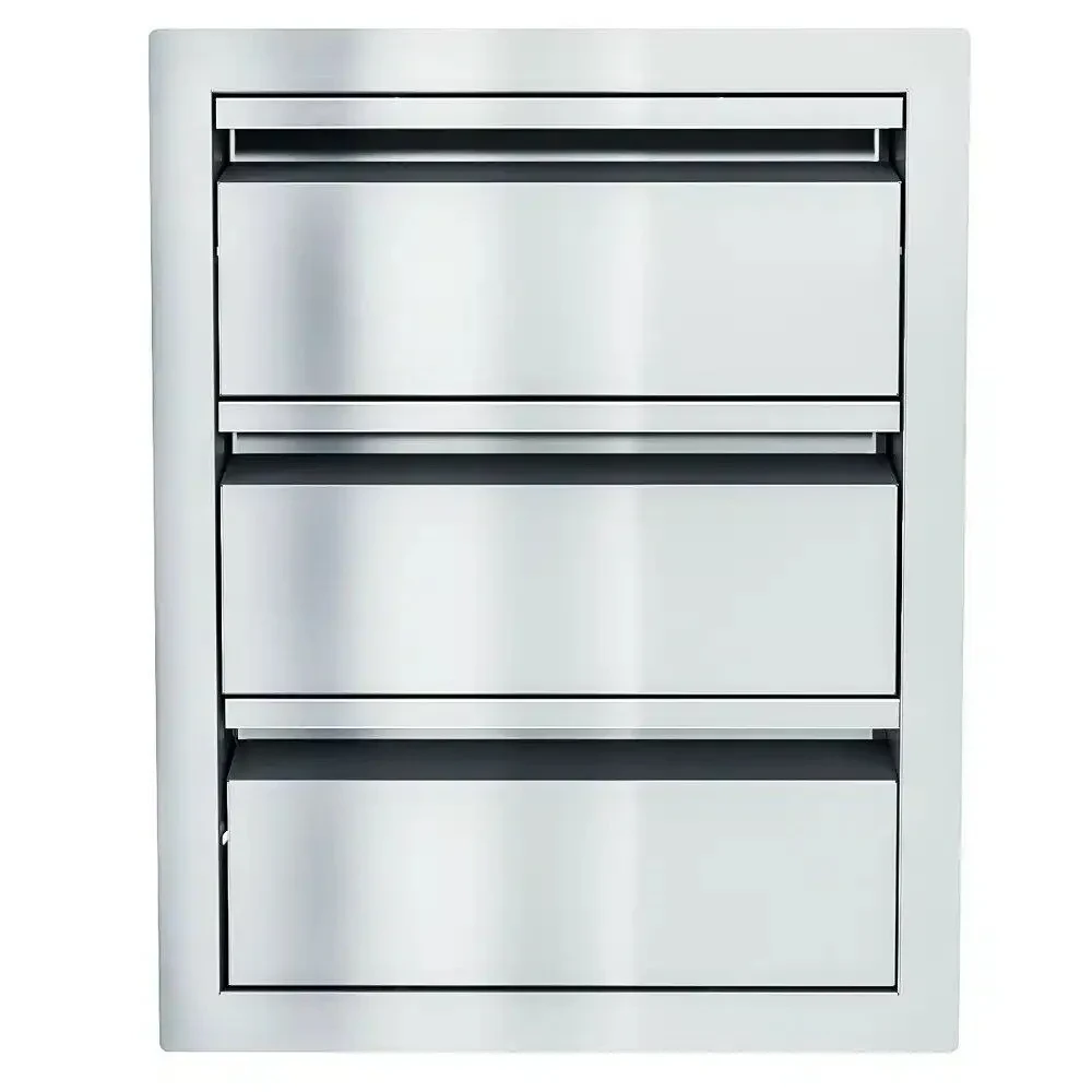 Sunstone Aruba Series 16" Stainless Steel Triple Drawer 2 Sunstone Aruba Series 16" Stainless Steel Triple Drawer - Image 2