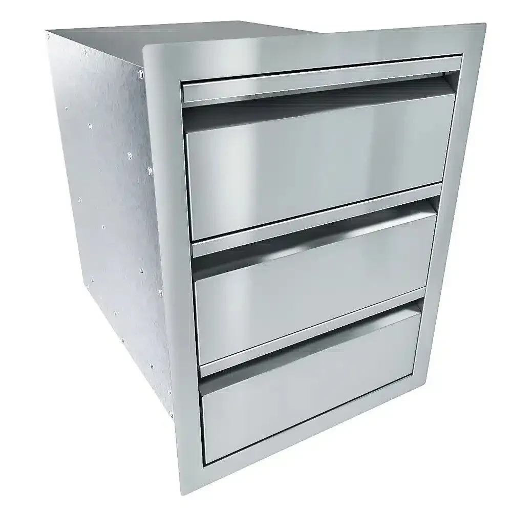 Sunstone Aruba Series 16" Stainless Steel Triple Drawer 1 Sunstone Aruba Series 16" Stainless Steel Triple Drawer