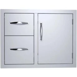 Sunstone Classic Series 30" Stainless Steel Flush Style Double Drawer And Door Combo