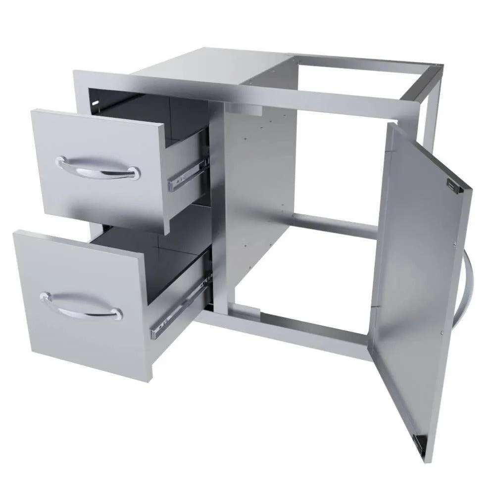 Sunstone Classic Series 30" Stainless Steel Flush Style Double Drawer And Door Combo 3 Sunstone Classic Series 30" Stainless Steel Flush Style Double Drawer And Door Combo - Image 3