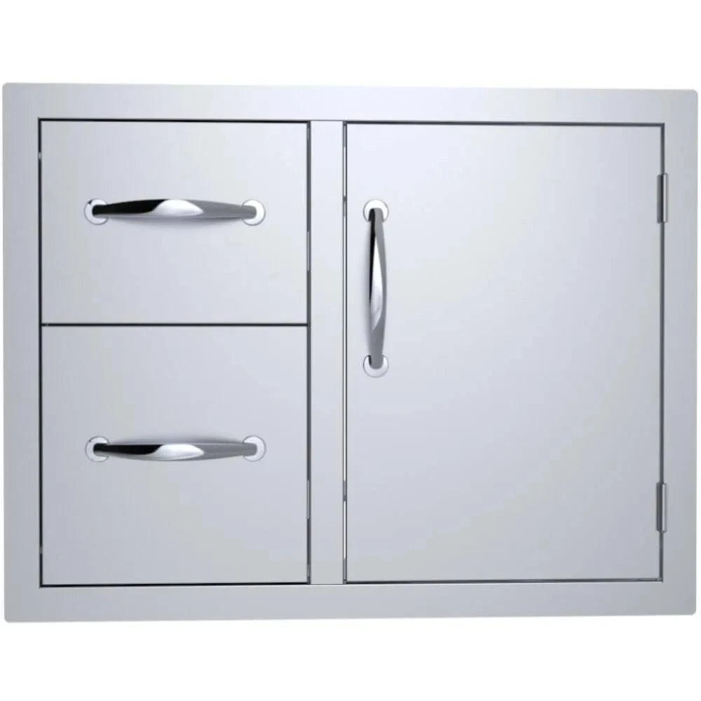 Sunstone Classic Series 30" Stainless Steel Flush Style Double Drawer And Door Combo 1 Sunstone Classic Series 30" Stainless Steel Flush Style Double Drawer And Door Combo