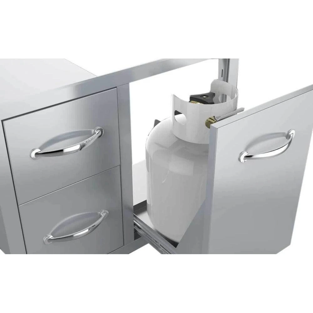 Sunstone Classic Series 30" Stainless Steel Tank Tray Double Drawer Combo 3 Sunstone Classic Series 30" Stainless Steel Tank Tray Double Drawer Combo - Image 3