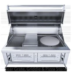 Sunstone Emerald Series 42" Stainless Steel Gas-Hybrid Dual Zone 2 Burner Charcoal/Wood Burning Natural Gas Grill -Grill Collection Sunstone Emerald Series 42 Stainless Steel Gas Hybrid Dual Zone 2 Burner CharcoalWood Burning Natural Gas Grill 3