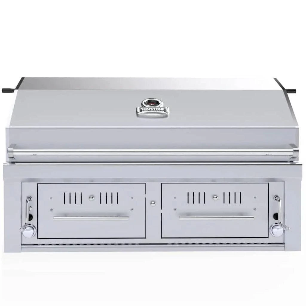 Sunstone Emerald Series 42" Stainless Steel Gas-Hybrid Dual Zone 2 Burner Charcoal/Wood Burning Propane Grill 1 Sunstone Emerald Series 42" Stainless Steel Gas-Hybrid Dual Zone 2 Burner Charcoal/Wood Burning Propane Grill