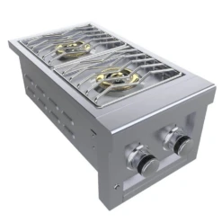 Sunstone Ruby Series 13" Stainless Steel Slide-In Versa Double Natural Gas Burner With Removable Cover And LED Accent Light -Grill Collection Sunstone Ruby Series 13 Stainless Steel Slide In Versa Double Natural Gas Burner with Removable Cover and LED Accent Light 4