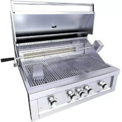 Sunstone Ruby Series 36" 4-Burner Pro-Sear Stainless Steel Drop-In Propane Gas Grill With IR Burner, Rotisserie And LED Lights