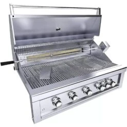 Sunstone Ruby Series 42" 5-Burner Pro-Sear Stainless Steel Drop-In Natural Gas Gas Grill With IR Burner, Rotisserie And LED Lights