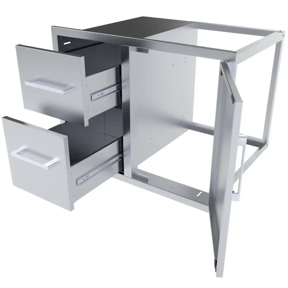 Sunstone Signature Series 30" Stainless Steel Beveled Style Double Drawer And Door Combo 4 Sunstone Signature Series 30" Stainless Steel Beveled Style Double Drawer And Door Combo - Image 4