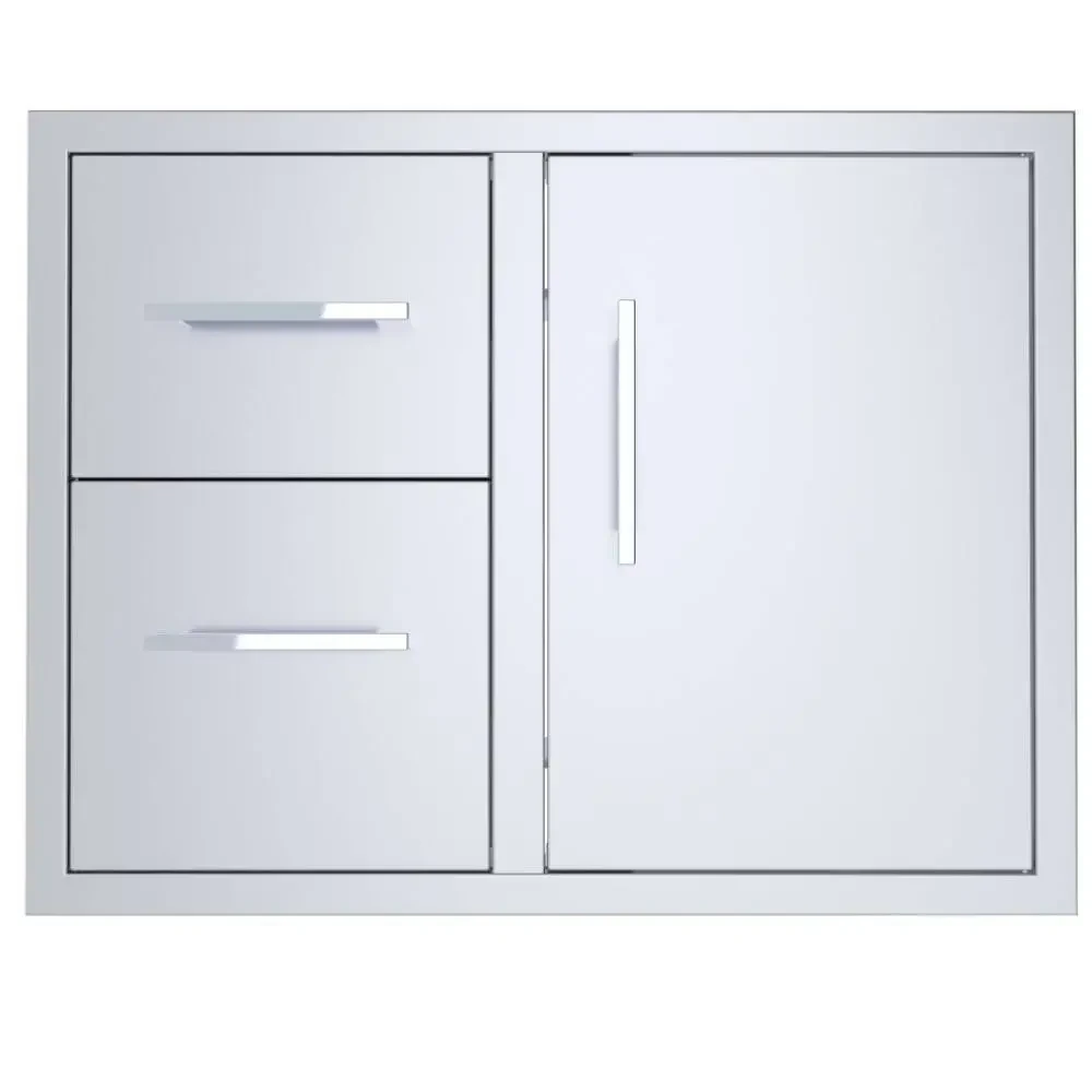 Sunstone Signature Series 30" Stainless Steel Beveled Style Double Drawer And Door Combo 1 Sunstone Signature Series 30" Stainless Steel Beveled Style Double Drawer And Door Combo